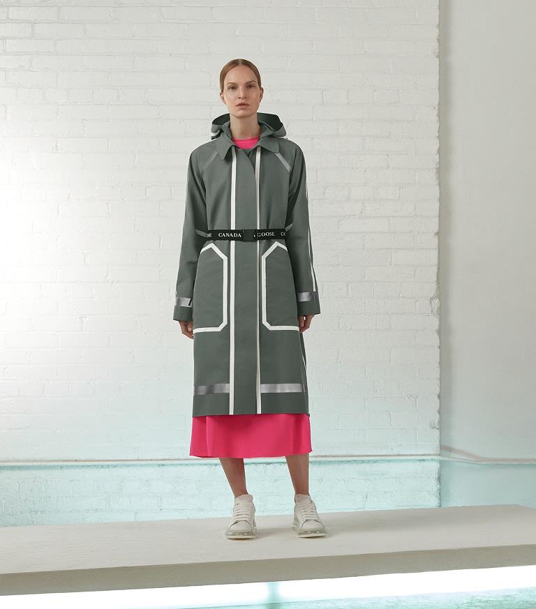 Chamarras Canada Goose Mujer Outlet - Clara Trench Rompevientos Verdes OX3264710